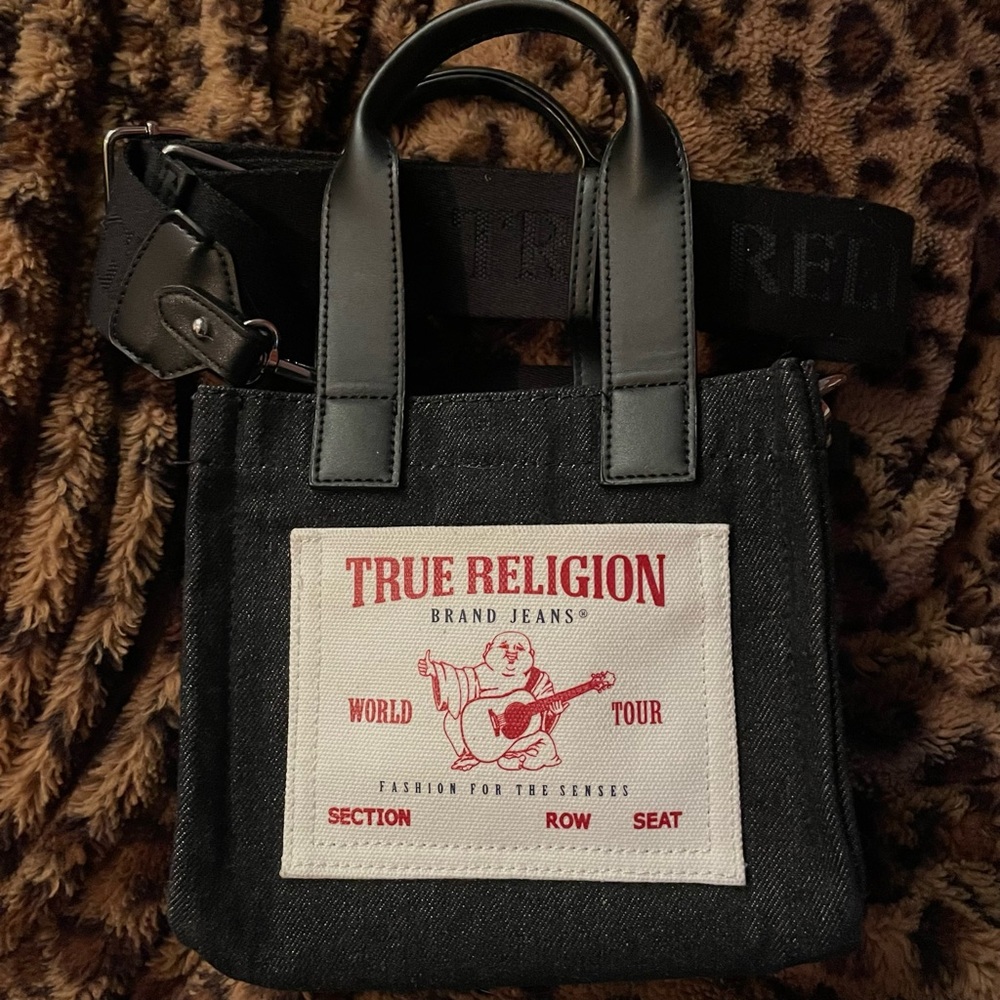 True Religion Black Denim Small Bag